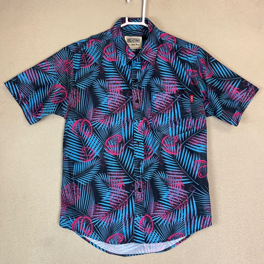 RSVLTS The Roosevelts Dare Mighty Things Pineapple Flamingo Shirt Mens XS